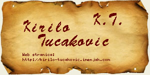 Kirilo Tucaković vizit kartica